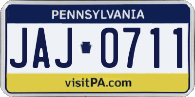PA license plate JAJ0711