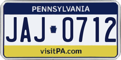 PA license plate JAJ0712