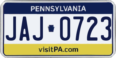 PA license plate JAJ0723