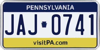 PA license plate JAJ0741
