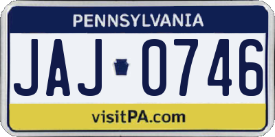 PA license plate JAJ0746