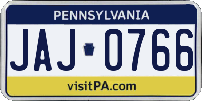 PA license plate JAJ0766