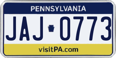 PA license plate JAJ0773