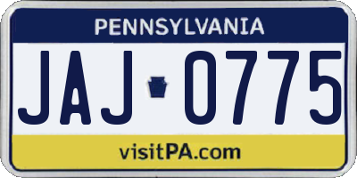 PA license plate JAJ0775