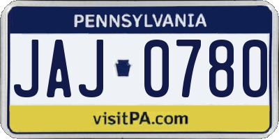 PA license plate JAJ0780