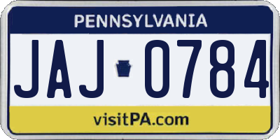 PA license plate JAJ0784