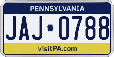 PA license plate JAJ0788