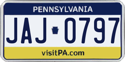 PA license plate JAJ0797
