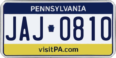 PA license plate JAJ0810