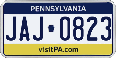 PA license plate JAJ0823