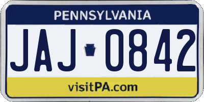 PA license plate JAJ0842