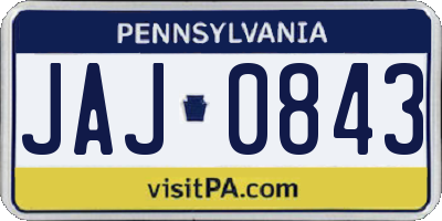 PA license plate JAJ0843