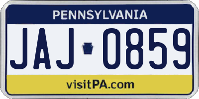 PA license plate JAJ0859