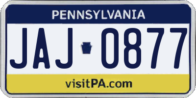 PA license plate JAJ0877