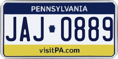 PA license plate JAJ0889
