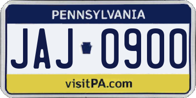 PA license plate JAJ0900