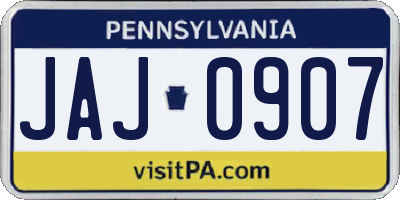 PA license plate JAJ0907