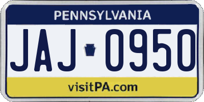 PA license plate JAJ0950