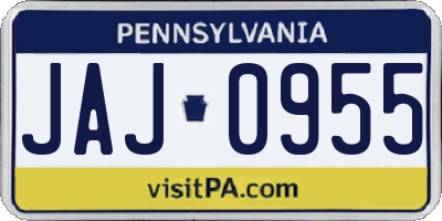 PA license plate JAJ0955