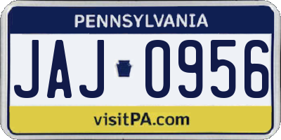 PA license plate JAJ0956