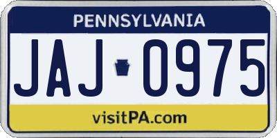 PA license plate JAJ0975