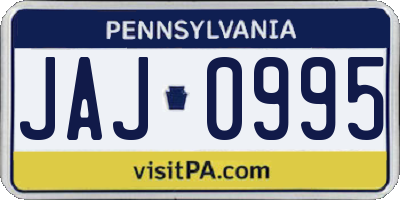 PA license plate JAJ0995