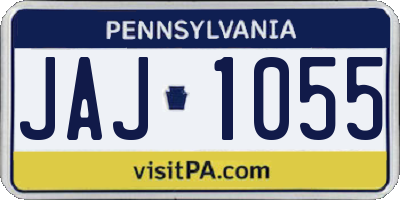 PA license plate JAJ1055