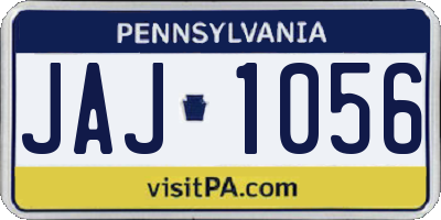 PA license plate JAJ1056