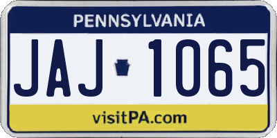 PA license plate JAJ1065