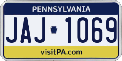 PA license plate JAJ1069