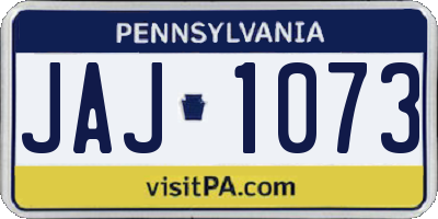 PA license plate JAJ1073