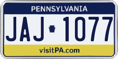 PA license plate JAJ1077