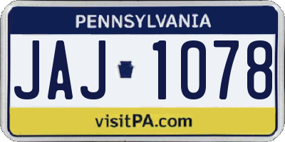 PA license plate JAJ1078