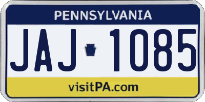 PA license plate JAJ1085