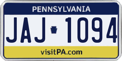 PA license plate JAJ1094