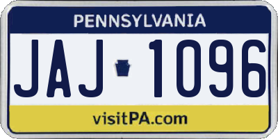 PA license plate JAJ1096