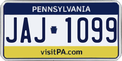 PA license plate JAJ1099