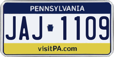 PA license plate JAJ1109