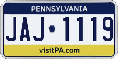 PA license plate JAJ1119
