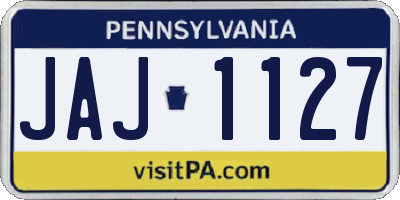 PA license plate JAJ1127