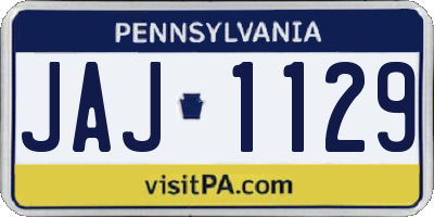 PA license plate JAJ1129
