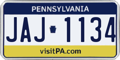 PA license plate JAJ1134