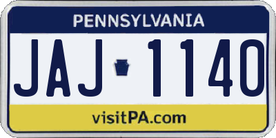 PA license plate JAJ1140