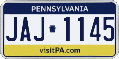 PA license plate JAJ1145