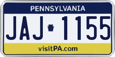 PA license plate JAJ1155