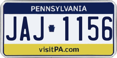 PA license plate JAJ1156