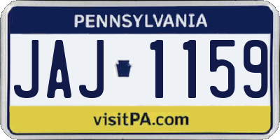 PA license plate JAJ1159