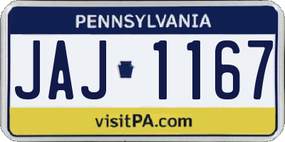 PA license plate JAJ1167