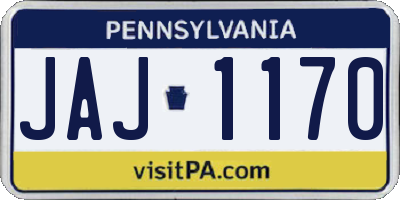 PA license plate JAJ1170