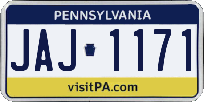 PA license plate JAJ1171